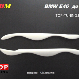 Реснички - накладки на фары с вырезами, на седан на BMW 3 E46